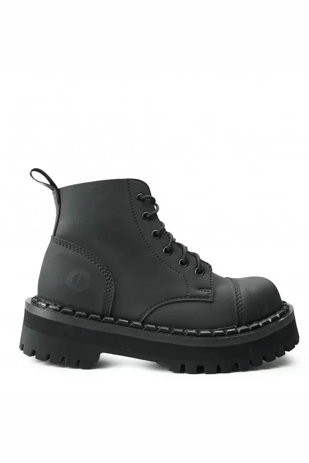 Altercore Herren vegan Stiefel 656 Veganes Nubukleder Schwarz